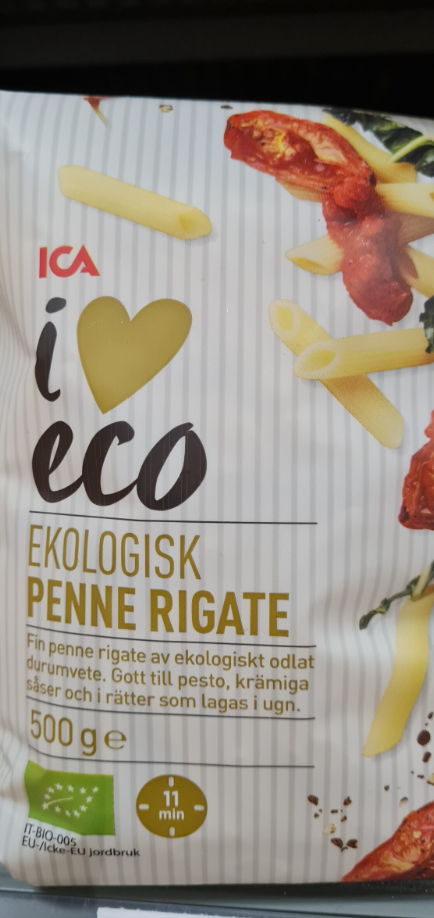 Ekologisk Penne rigate pasta från ICA